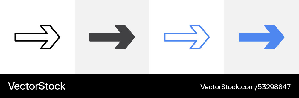 Next arrow icon set use for web ui or app vector image