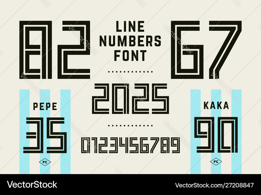 Numbers font sport with and numeric Numbers font sport with and numeric vector image