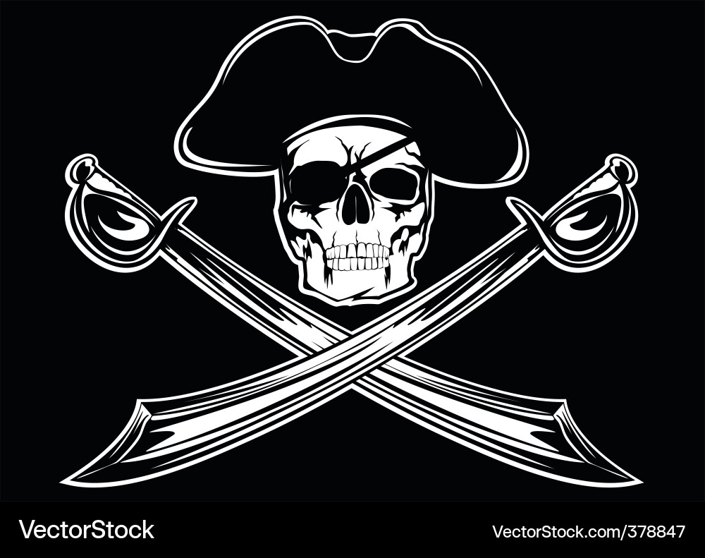 Pirate Skull and Crossbones Vector Image