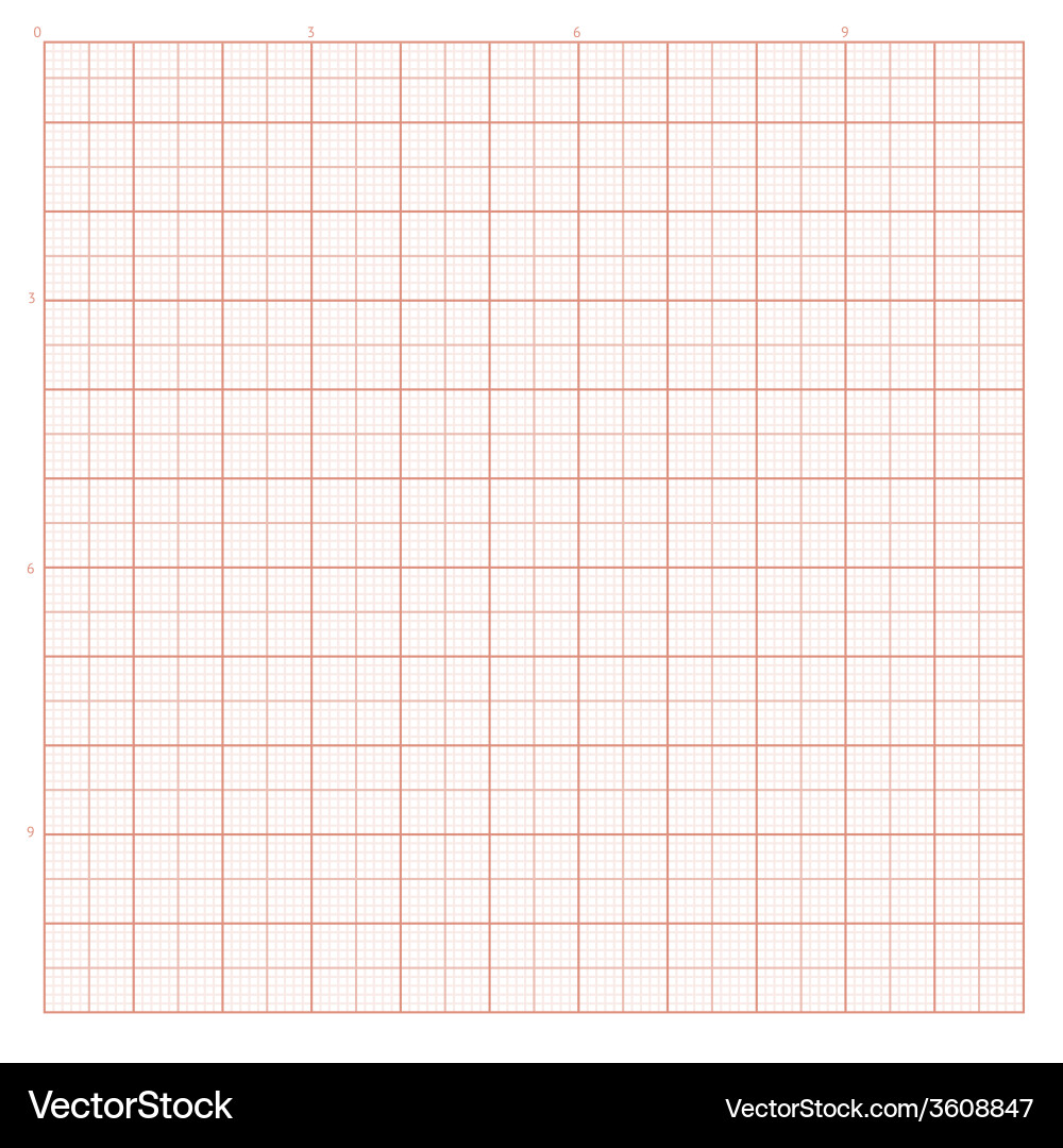 Red Graph Paper Background Vector Image