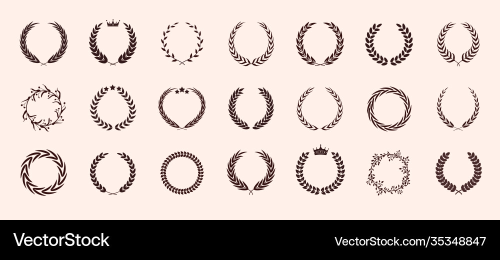 Set different vintage wreaths vector image