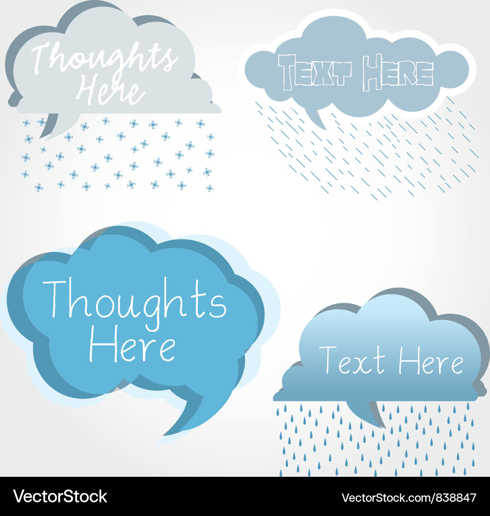 Speech Bubbles with Clouds vector image