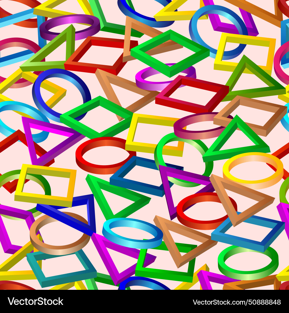 A pattern of triangles circles and squares A pattern of triangles circles and squares vector image