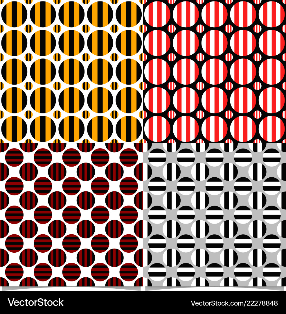 Abstract seamless pattern set - circle background vector image