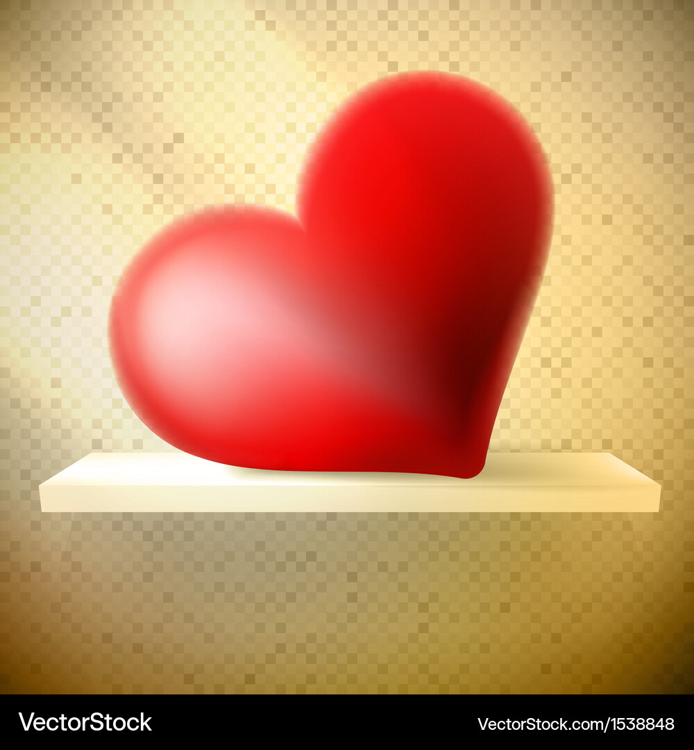 Empty shelf with red heart Vector Image