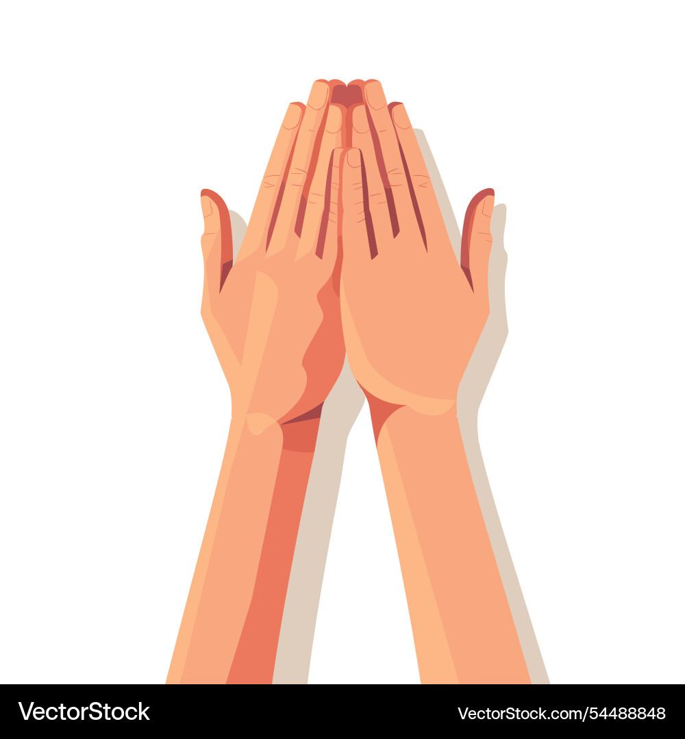 Hands coming together in a gesture of unity Vector Image