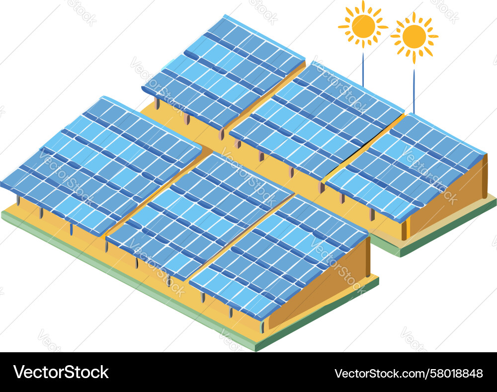Modern Solar Panel Array Vector Image