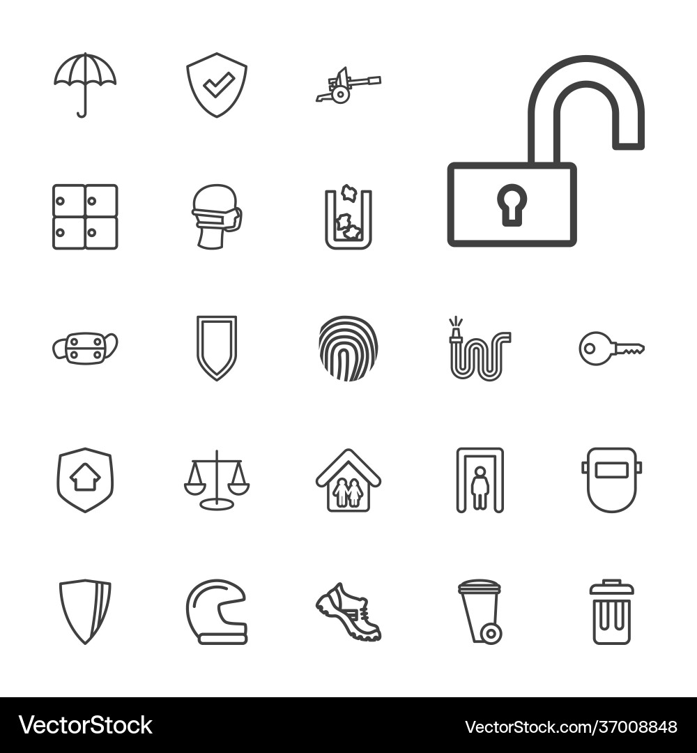 Protection icons Royalty Free Vector Image - VectorStock