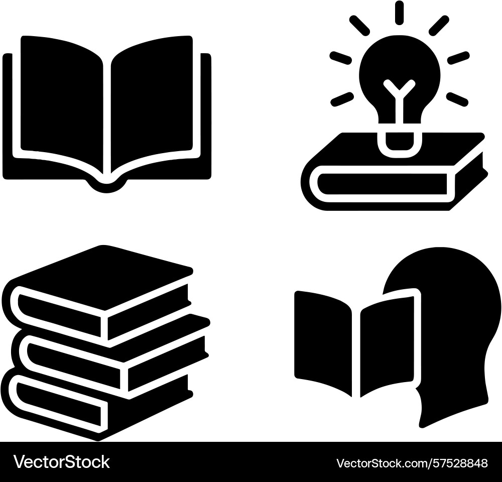 Symbols representing knowledge and learning Symbols representing knowledge and learning vector image