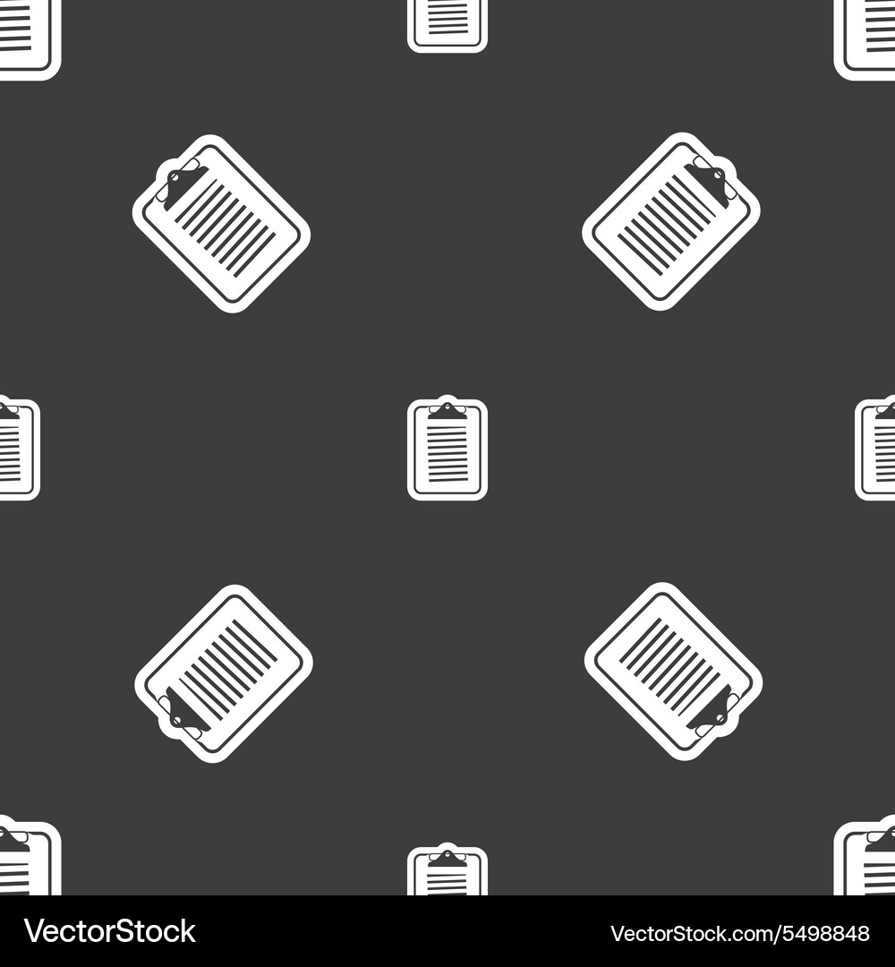 Text file icon sign seamless pattern on a gray Vector Image
