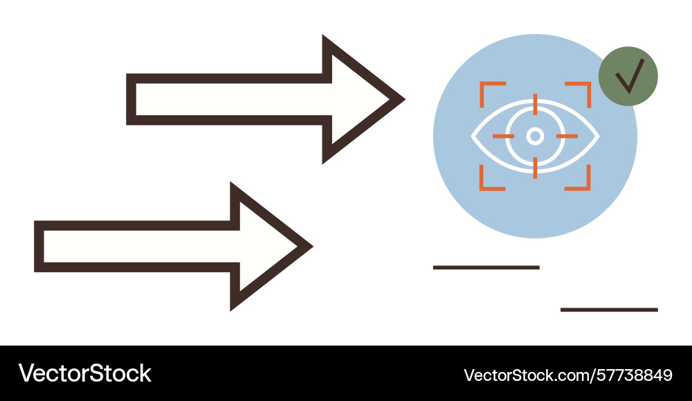 Data flow and visual verification with eye Data flow and visual verification with eye vector image