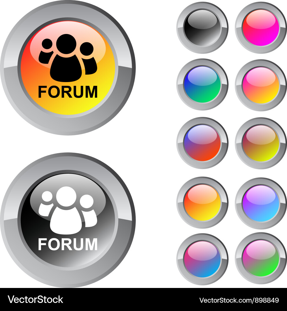 Forum multicolor round button Vector Image