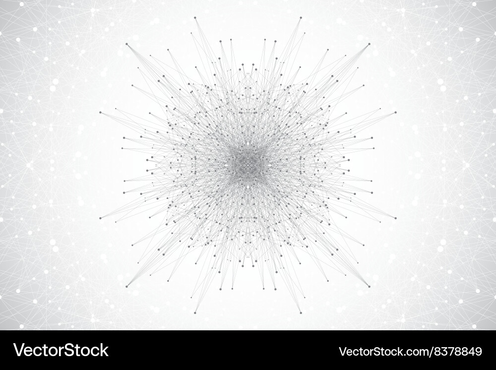 Geometric abstract form with connected line vector image