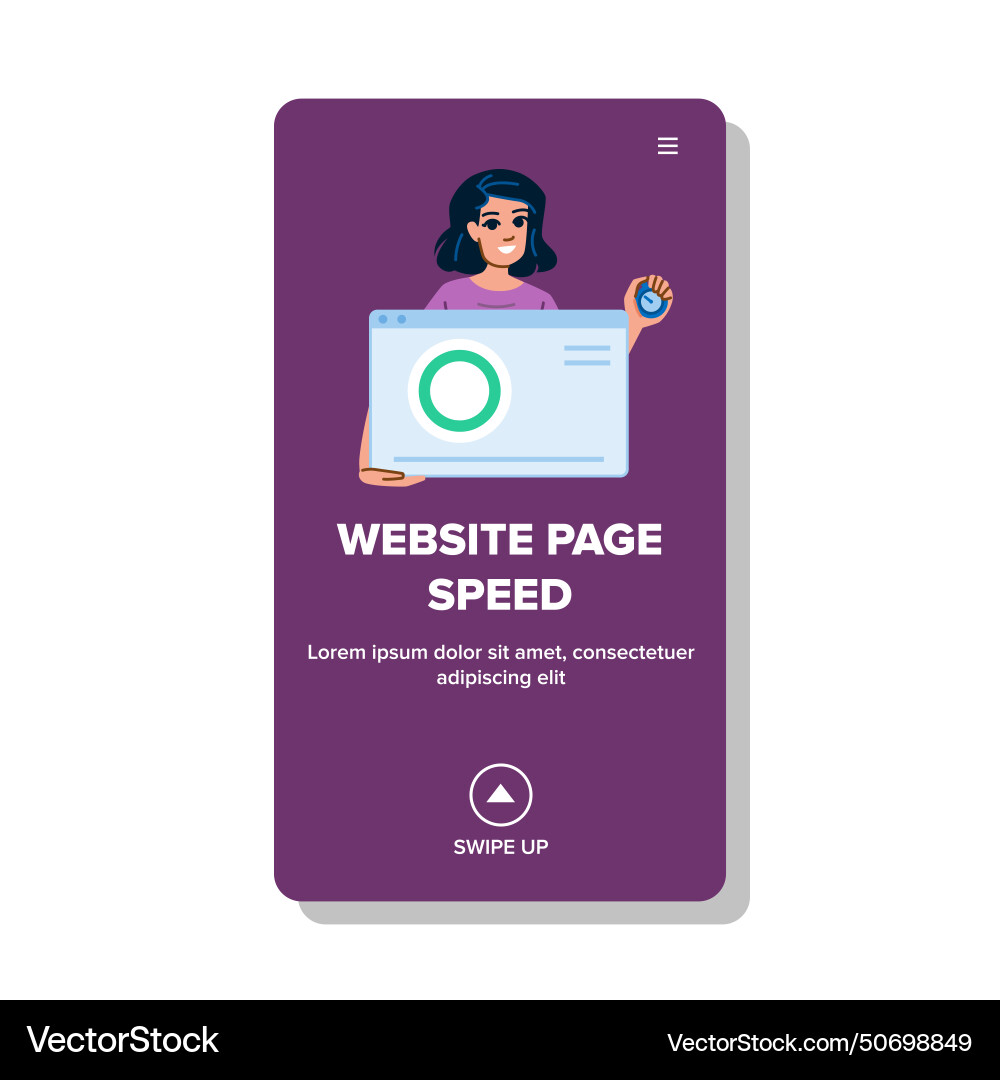 Optimize website page speed vector image