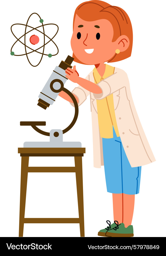 Scientist using a microscope Scientist using a microscope Vector Image
