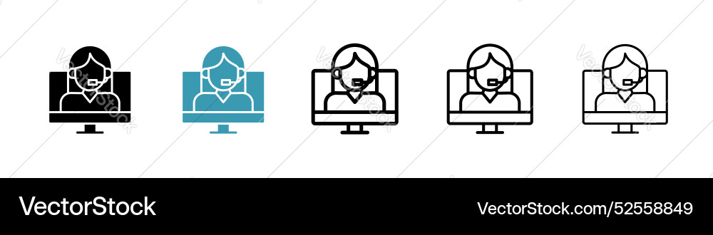 Tech support icon set on white background Tech support icon set on white background Vector Image