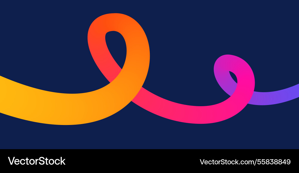 Template with colorful gradient squiggles shapes vector image