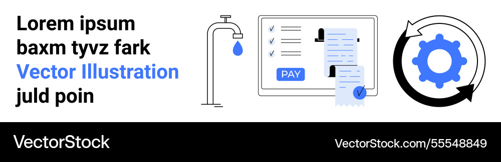 Workflow automation with digital payments water vector image
