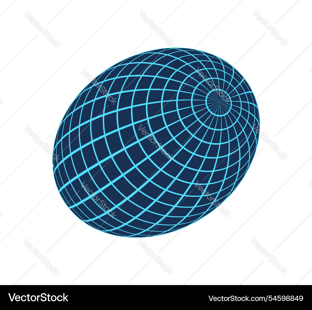 Y2k 3d grid pattern sphere vector image