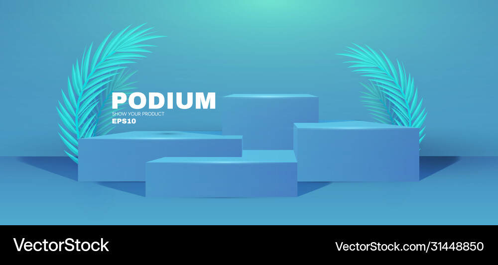 3d podium realistic minimal empty scene showcase Vector Image