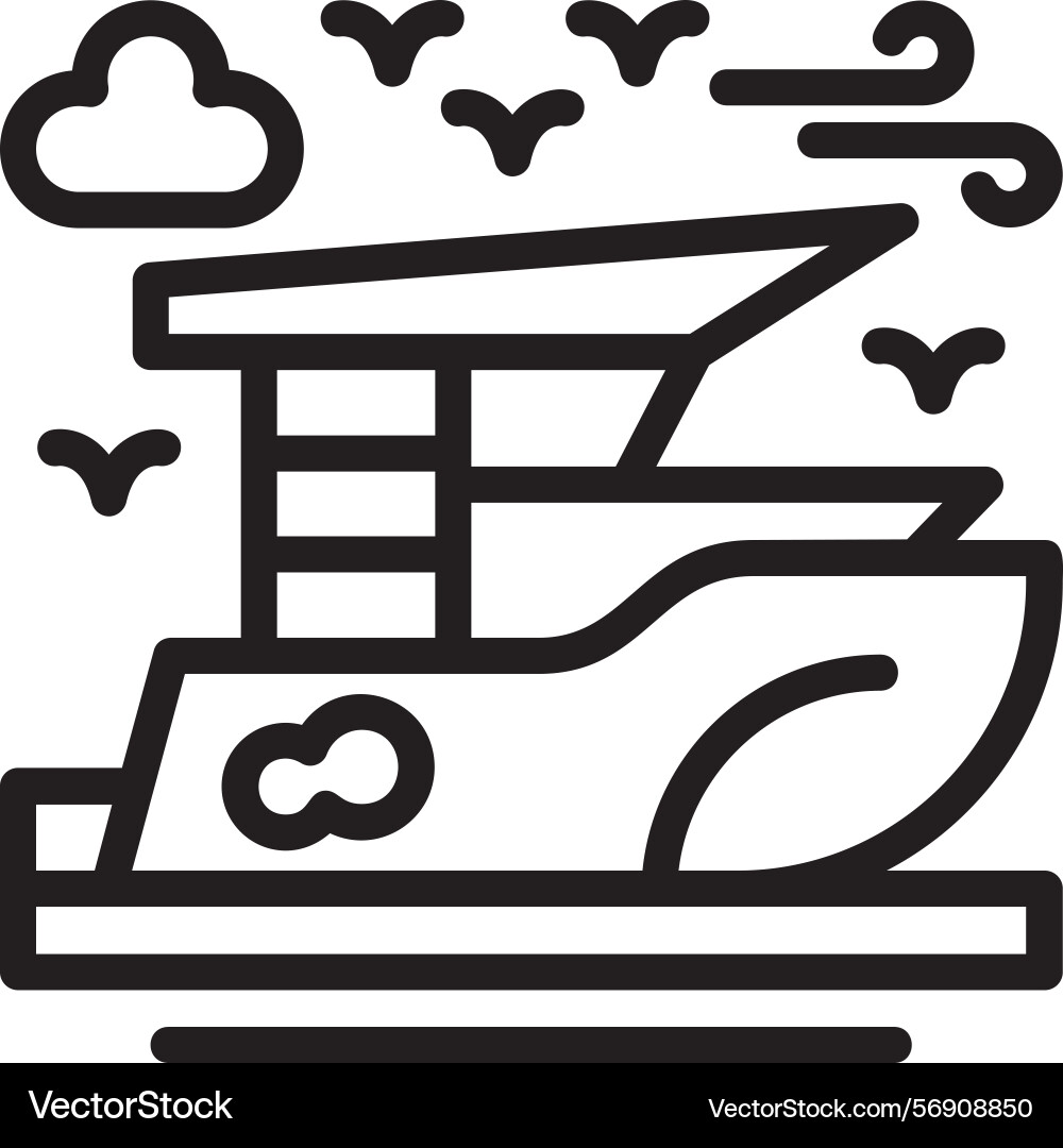 Boat linear style icon design Vector Image