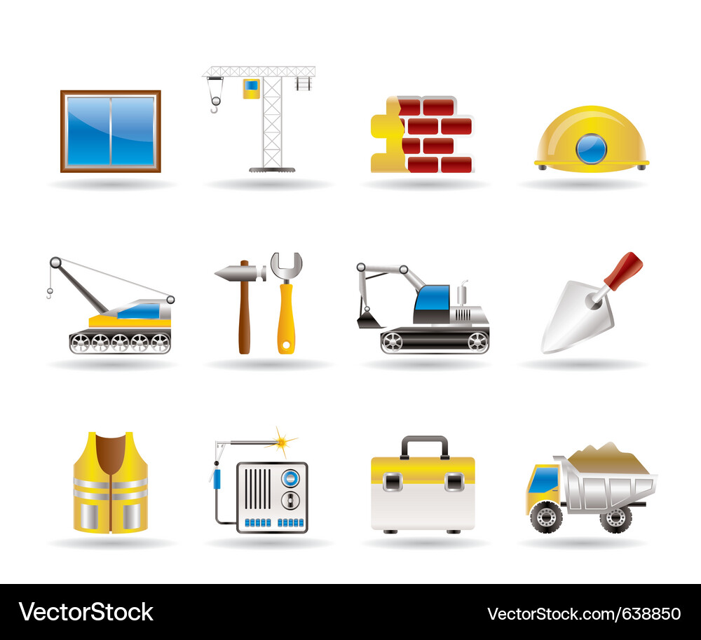 Construction & Building Icons Vector Image