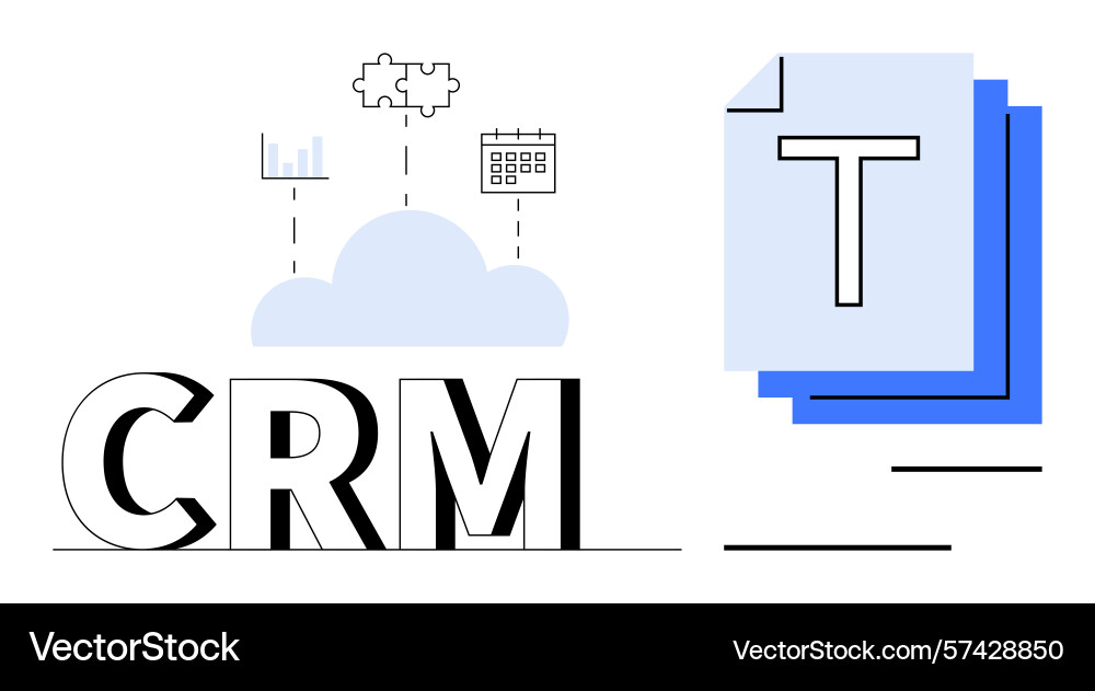 Crm integration with cloud-based tools vector image