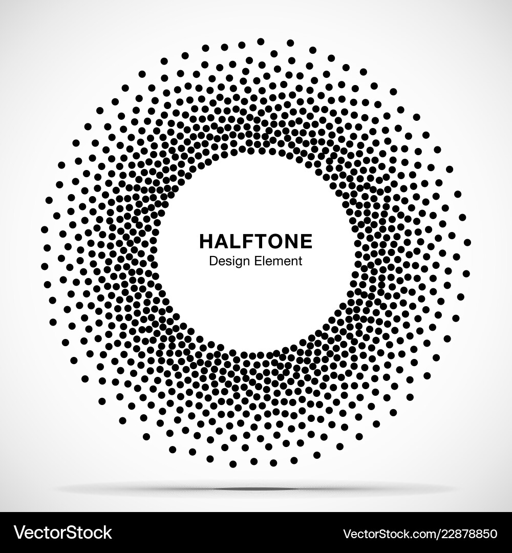Halftone circular dotted frame circle Halftone circular dotted frame circle vector image