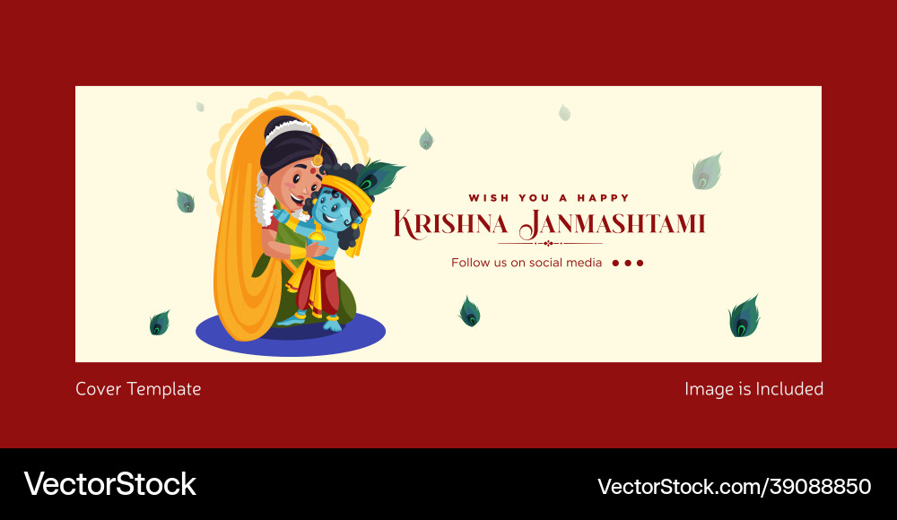 Krishna janmashtami cover page design Krishna janmashtami cover page design Vector Image