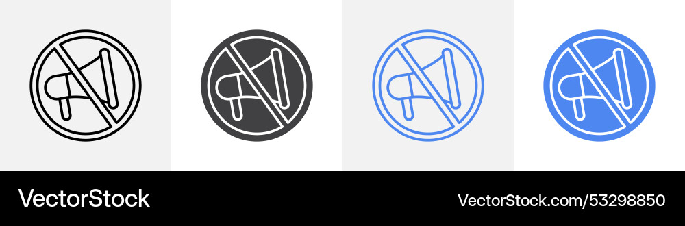 No loudspeaker icon set use for web ui or app No loudspeaker icon set use for web ui or app Vector Image