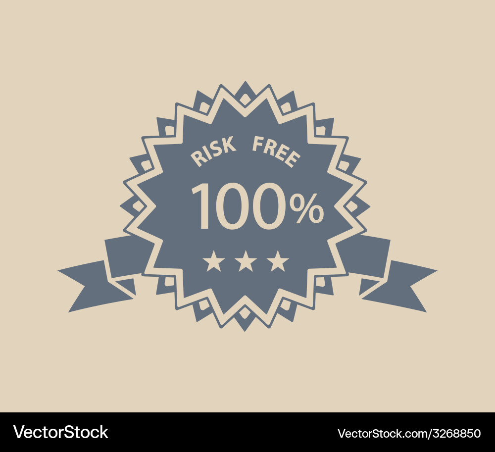 Retro Risk Guarantee Label Royalty Free Vector Image