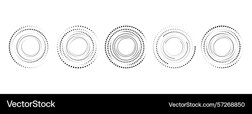 Set of pop art circles shapes dots pattern Set of pop art circles shapes dots pattern Vector Image