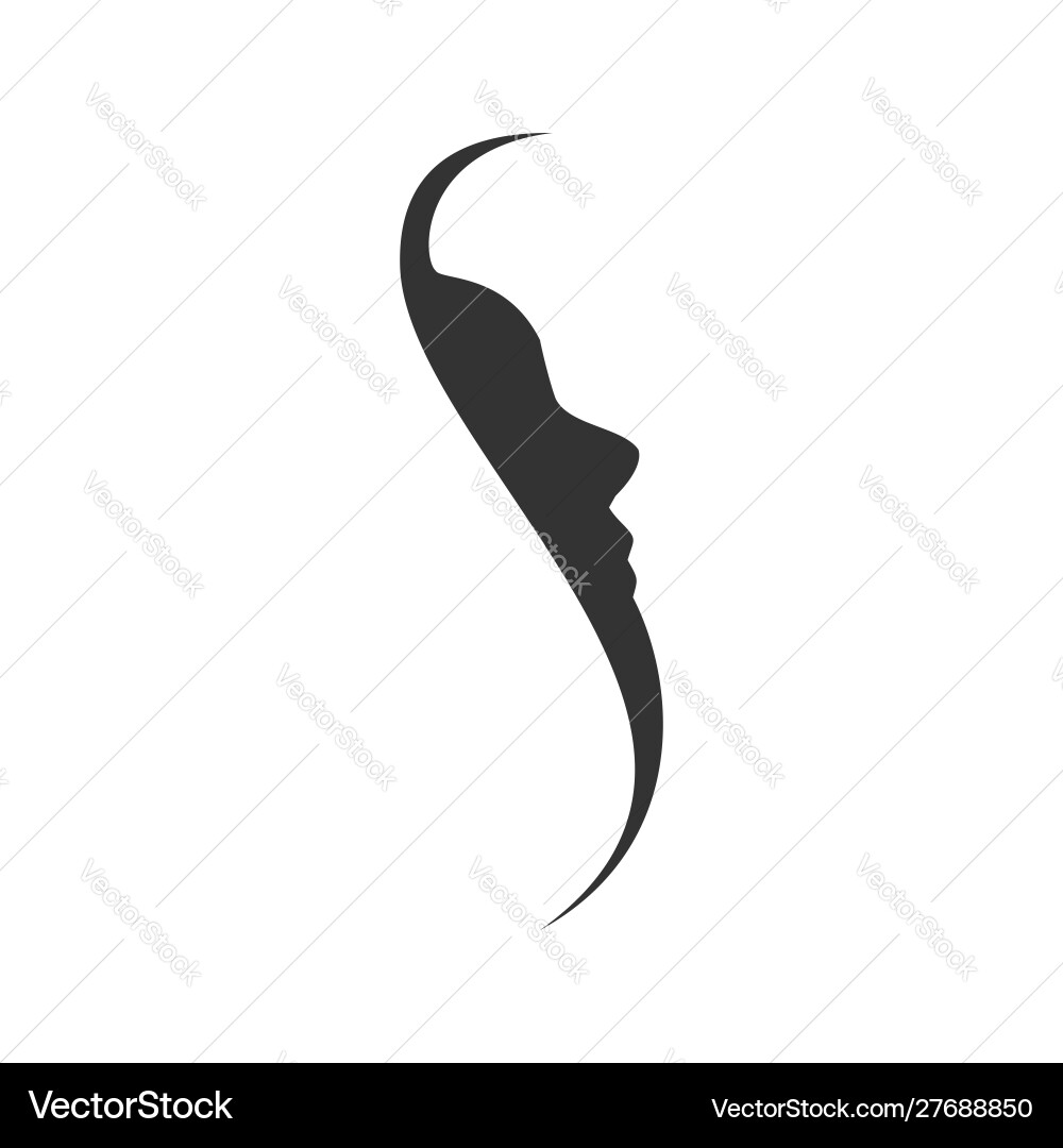Side face profile silhouette initial s graphic Side face profile silhouette initial s graphic vector image