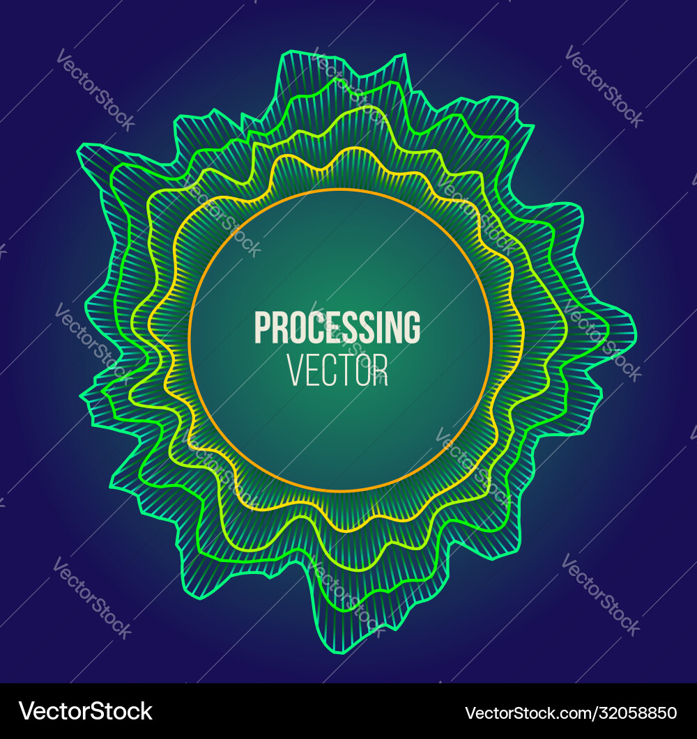 Sound wave processing circle development Sound wave processing circle development vector image