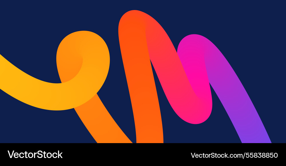 Template with colorful gradient squiggles shapes Vector Image