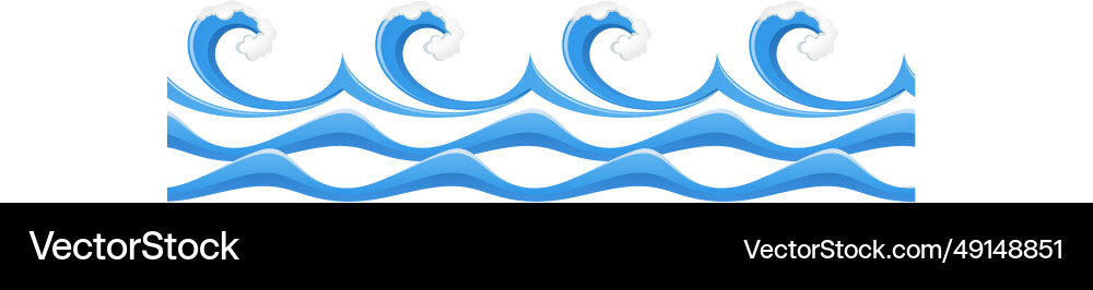 Abstract seamless of water waves isolated Vector Image