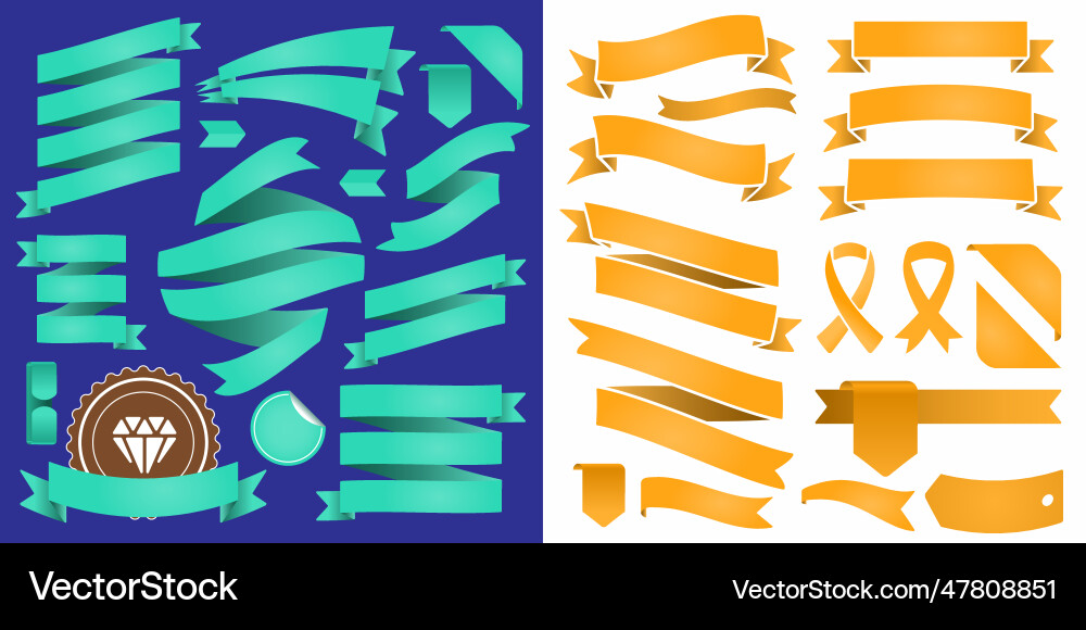 Big set of ribbons and labels in retro Big set of ribbons and labels in retro Vector Image