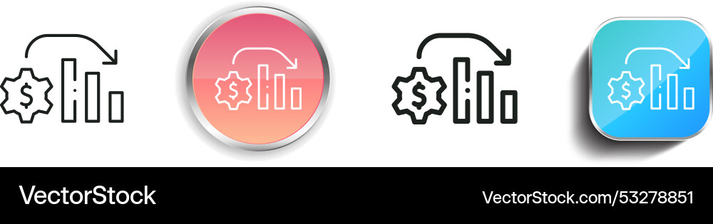 Deficit icon thin linear regular and button style vector image