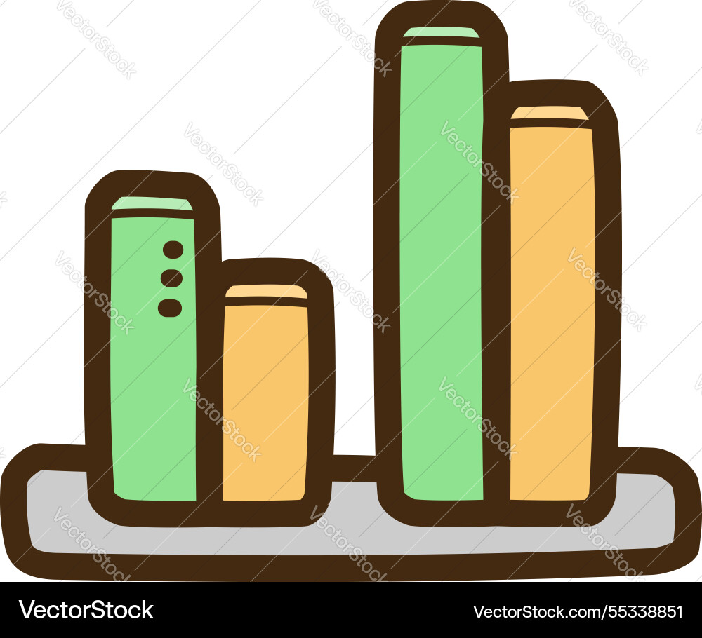 Double column graph - and chart doodle art Vector Image