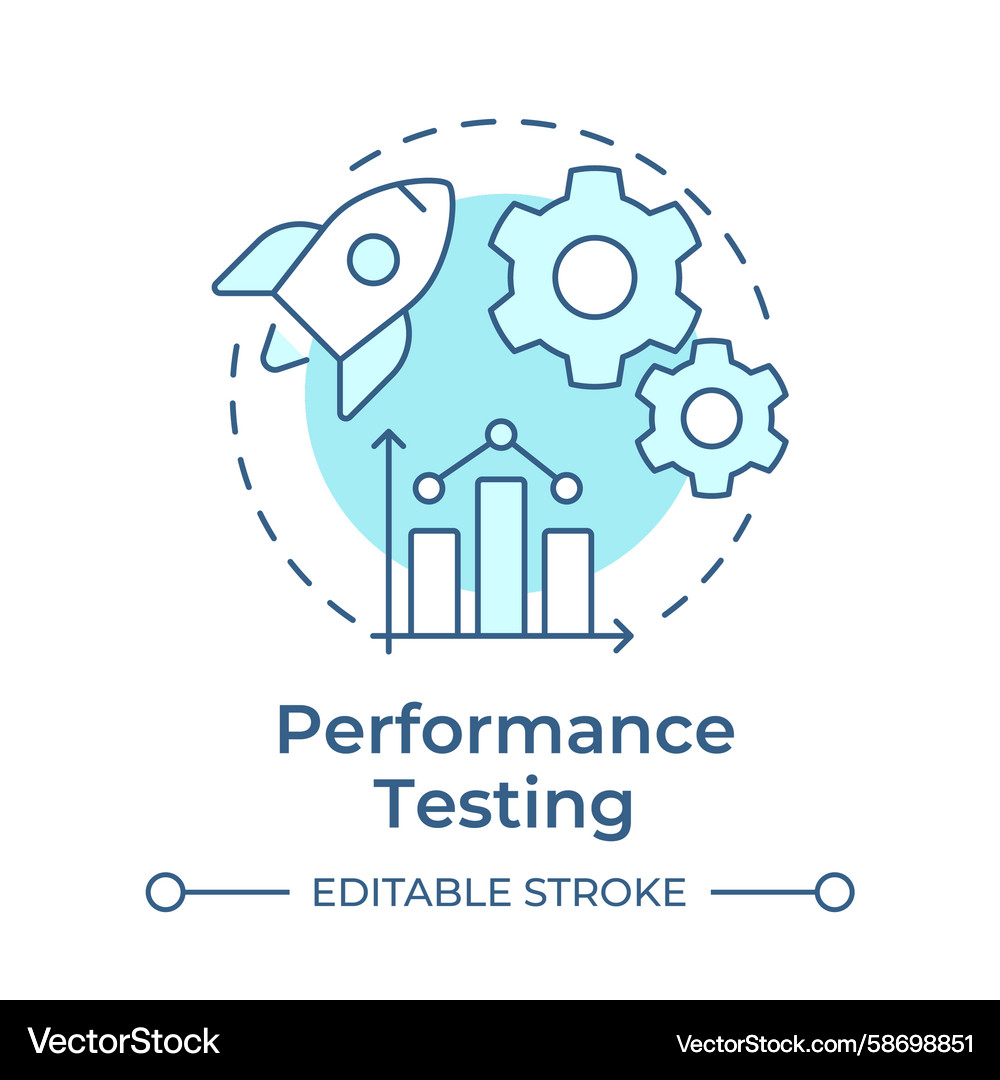 Performance testing soft blue concept icon Vector Image