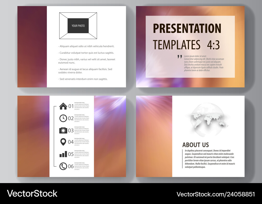 Set of business templates for presentation slides Set of business templates for presentation slides vector image