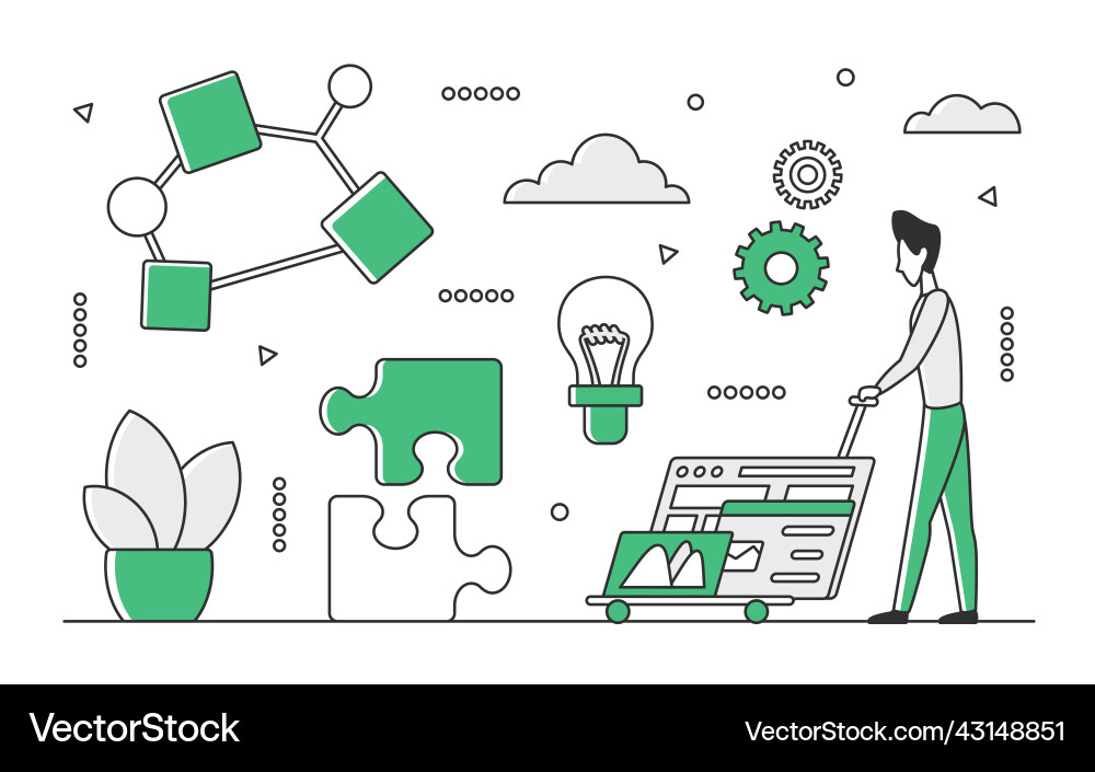 Technology data storage and hosting vector image