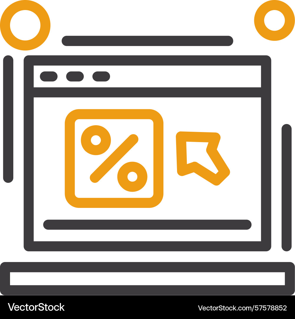 Click through rate two color icon Vector Image