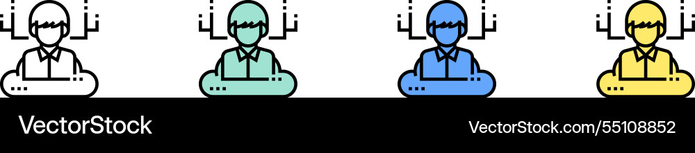 Cloud-Benutzer-Ikone grün blau und gelb Cloud-Benutzer-Ikone grün blau und gelb vektorbild