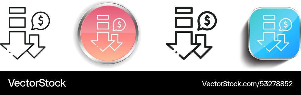 Deficit icon thin linear regular and button style Deficit icon thin linear regular and button style vector image