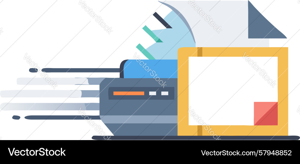 Fast Document Data Output Icon vector image