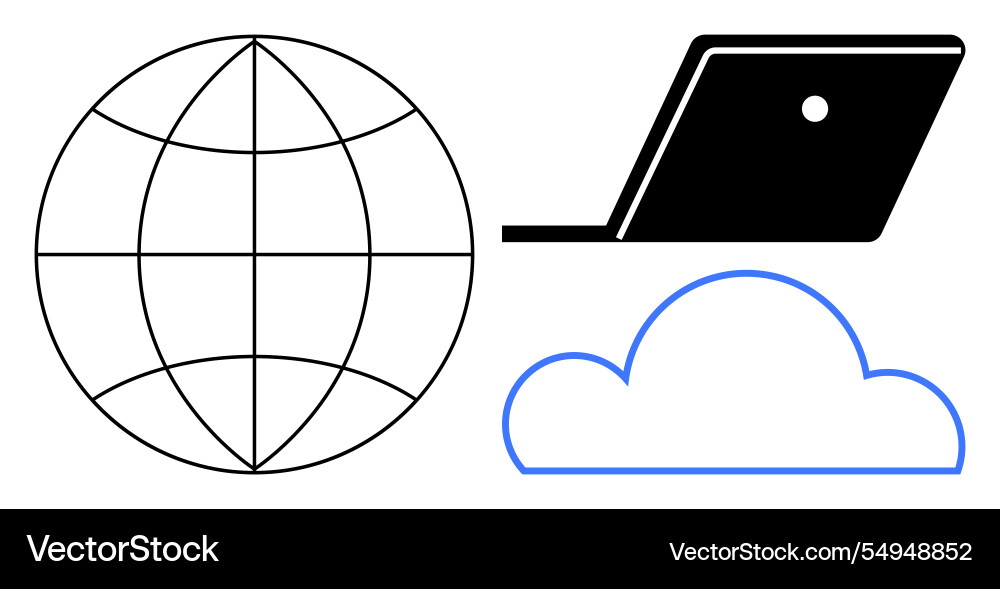 Global connectivity and digital cloud computing Global connectivity and digital cloud computing Vector Image