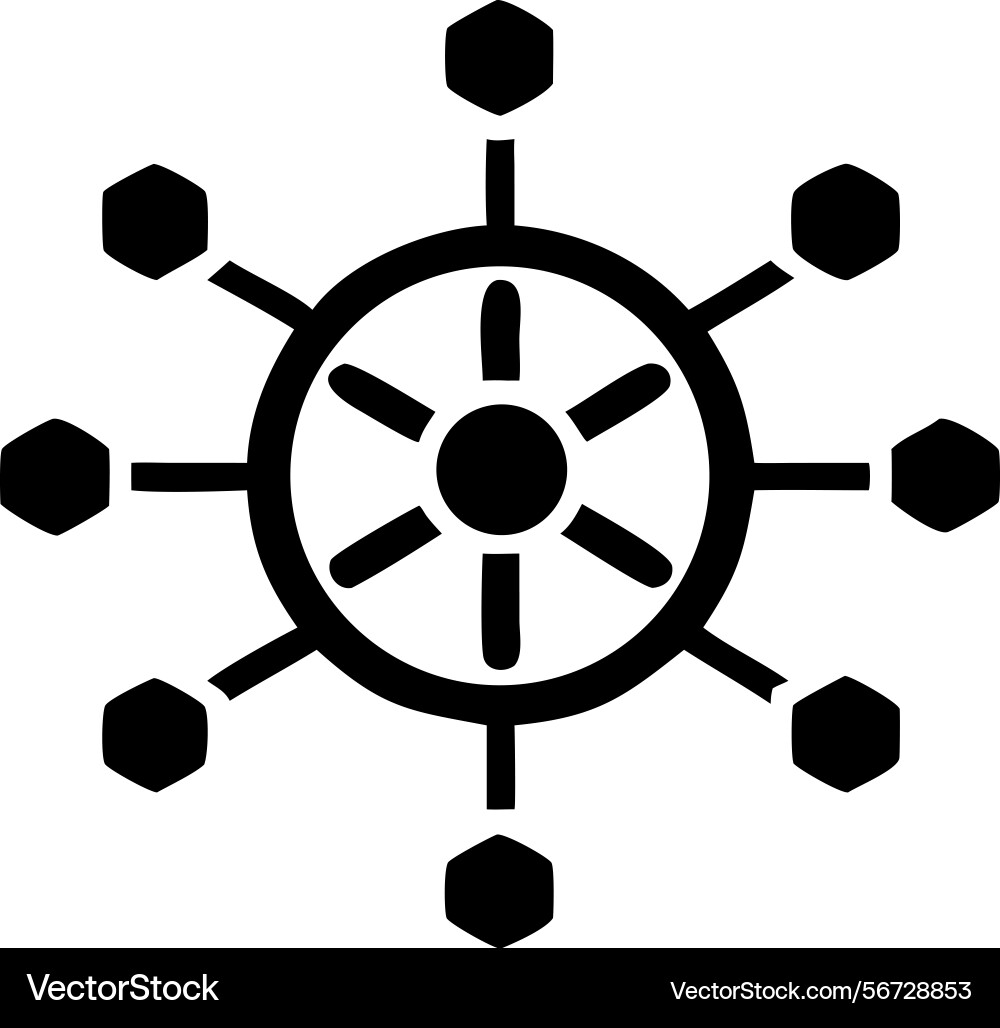 A of wheel with connecting hexagonal nodes Vector Image