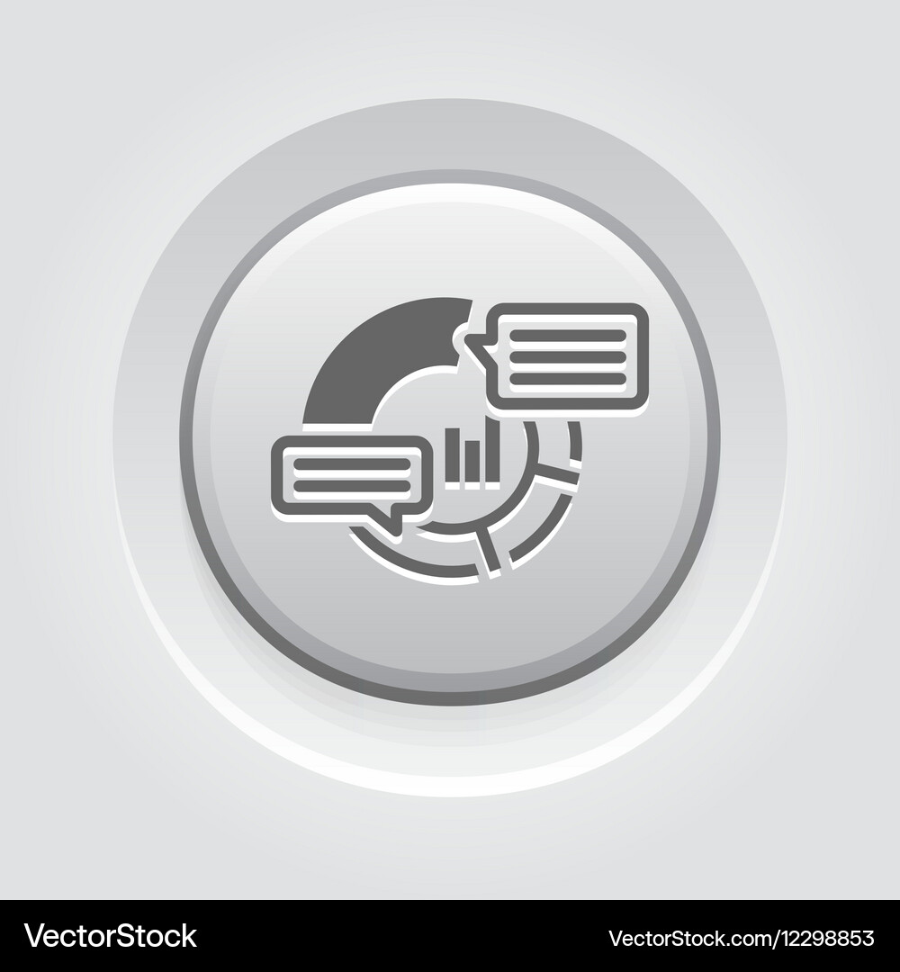 Analytics icon grey button design Vector Image