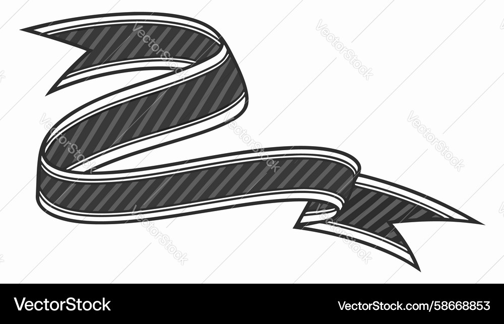 Bold ribbon banner with zigzag patterns dynamic Vector Image